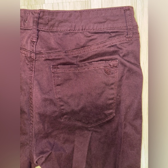Jessica Simpson high rise skinny ankle wine red jeans size 10 - Picture 6 of 7